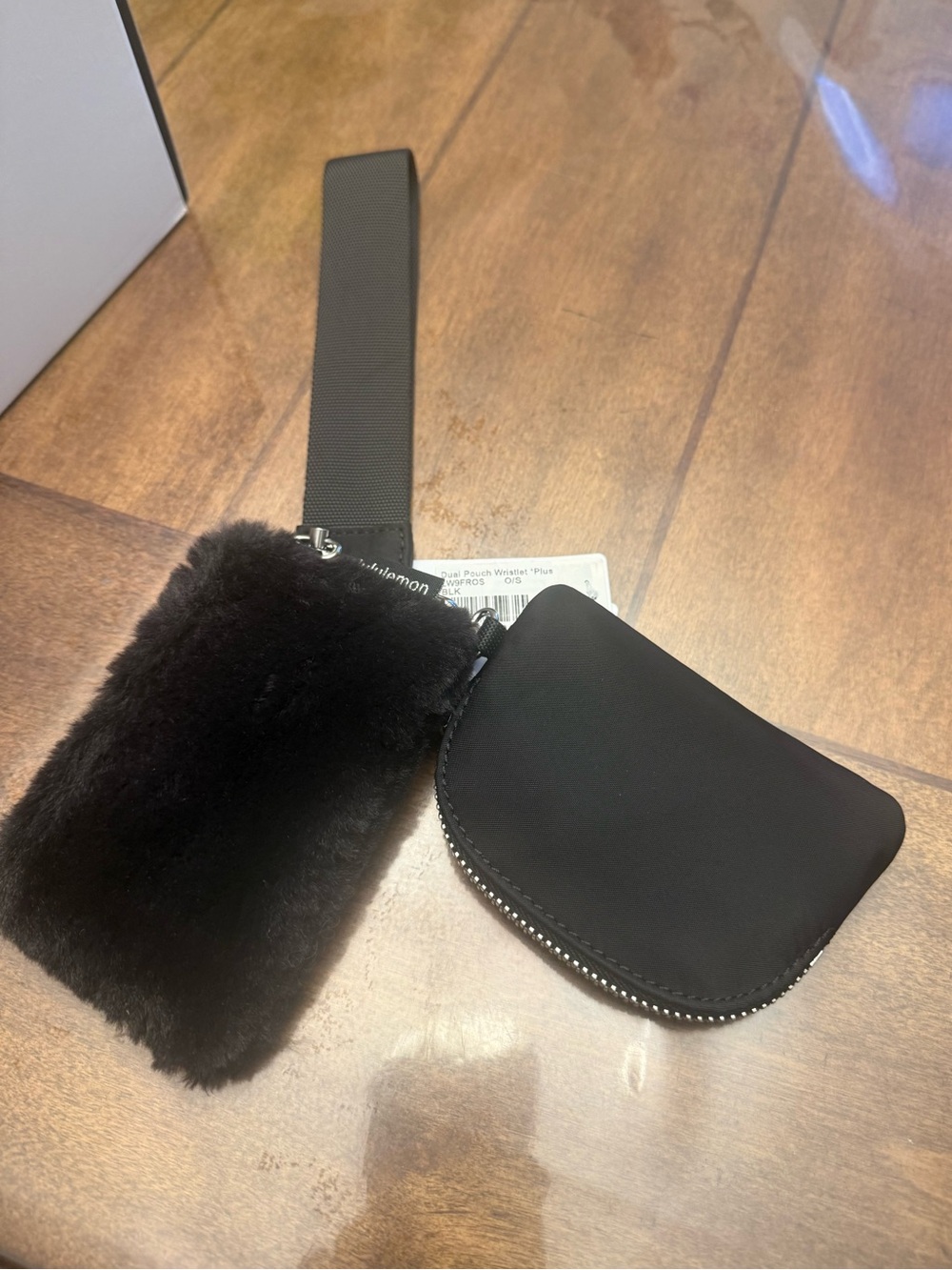 *NWT* Lululemon athletica Black Plush Wristlet Pouch